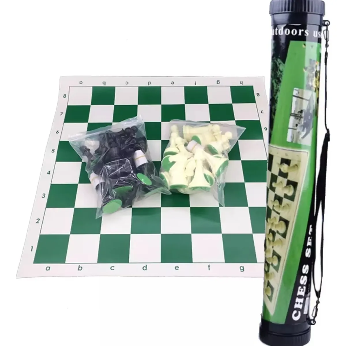 NACION AJEDREZ - Tablero De Ajedrez Con Piezas Bolso Verde Medida Oficial 52cm