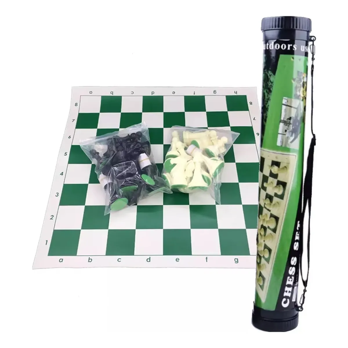 NACION AJEDREZ - Tablero De Ajedrez Con Piezas Bolso Verde Medida Oficial 52cm