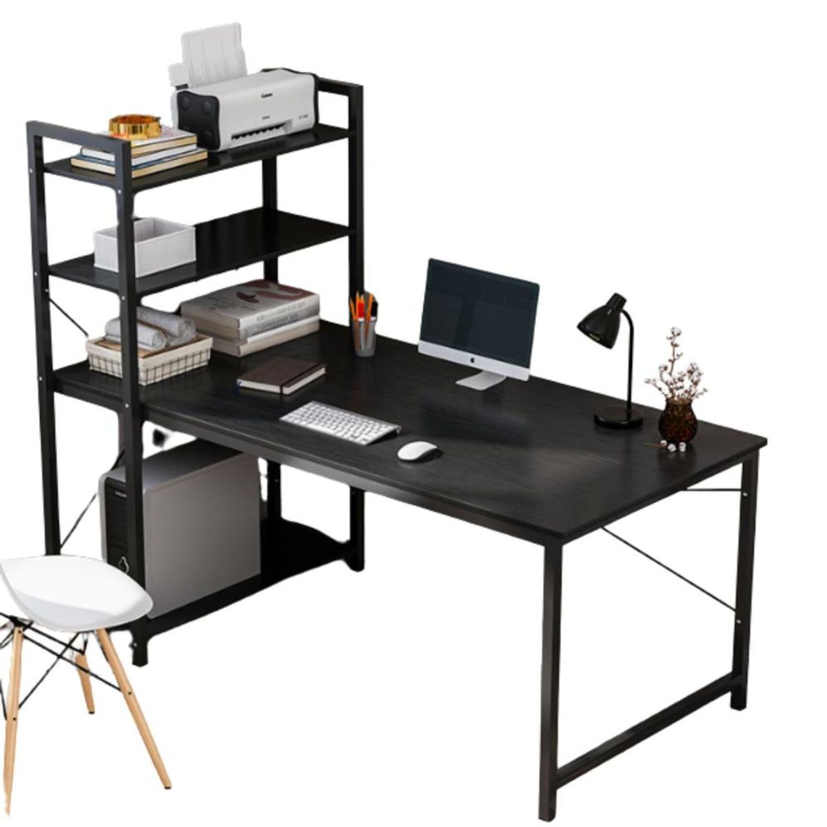 DETODOYMAS - Escritorio H oficina 120x60x70cm Chic Home - Negro