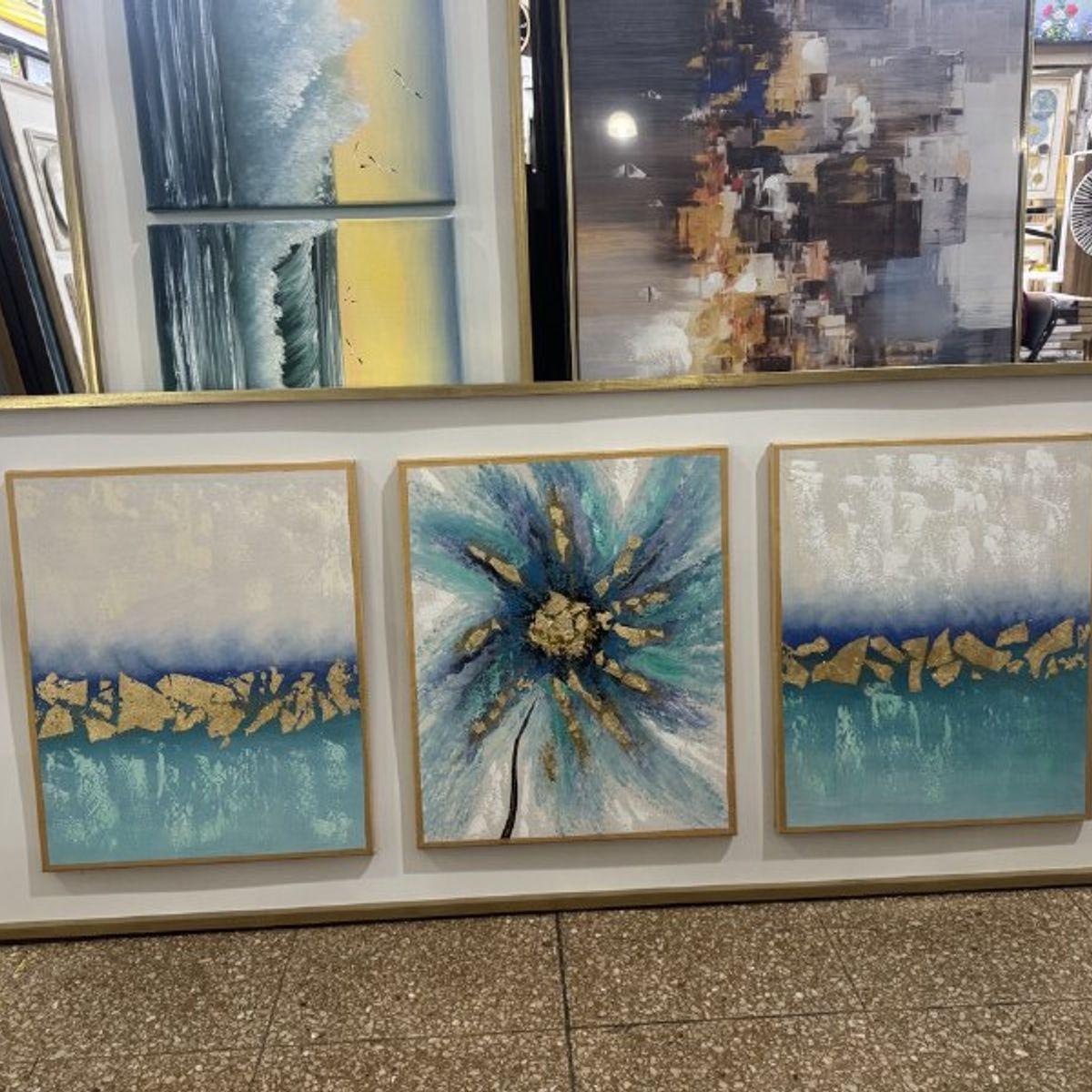 DEKAM DISEÑO - CUADRO TRIPTICO FLOR TAMAÑO XL 105X82 CMS