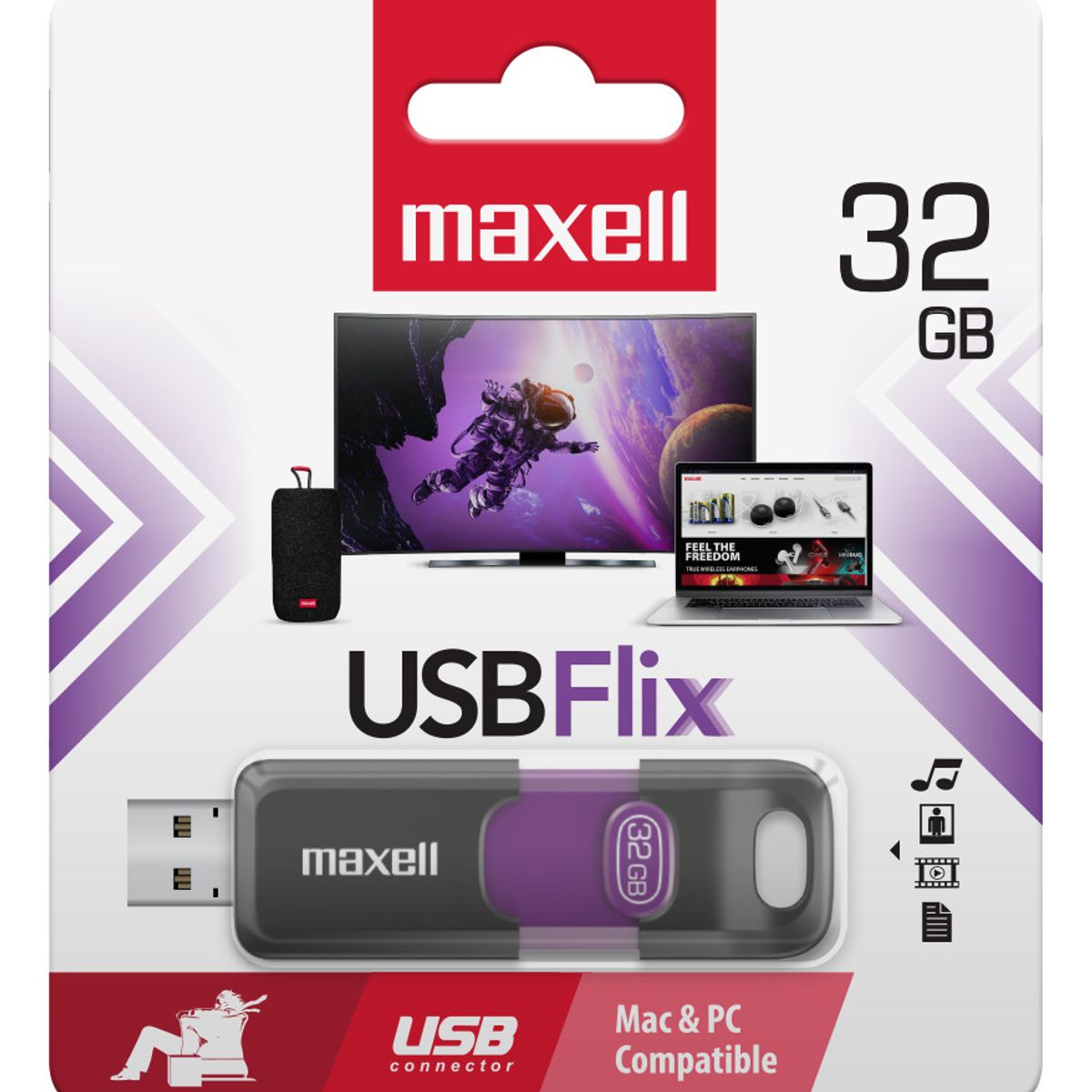 MAXELL - Pack 3 Pendrive Maxell Flix 32gb 2.0