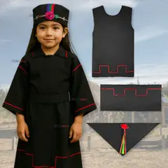 UTILISIMO - Traje Vestido Mapuche Niña 2 años hasta Talla S Vestimenta Típica
