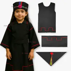 UTILISIMO - Traje Vestido Mapuche Niña 4 años hasta Talla S Vestimenta Típica