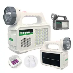 GENERICO - Kit Solar Recargable Con Linterna Radio Y Ampolletas