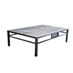 MUEBLES Y TERRAZAS - Mesa de centro para terraza de 6 piedras pizarras