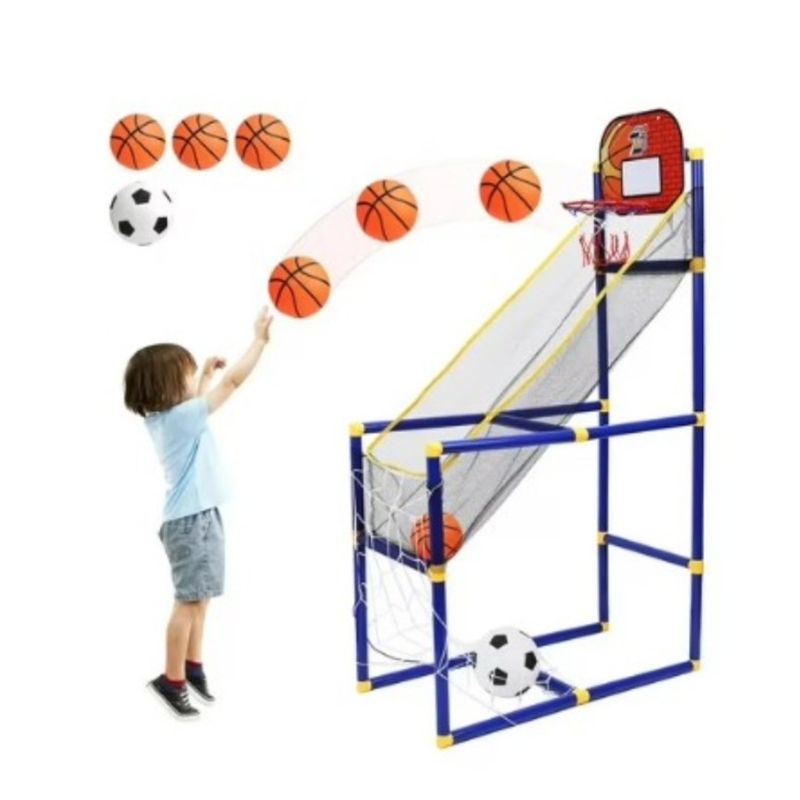 ANGELES DEL HOGAR - SET BASKETBALL PELOTA + RETORNADOR MALLA INFANTIL