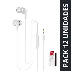 MAXELL - Pack 12 Audífonos In Ear Estéreo Con Microfono Blanco