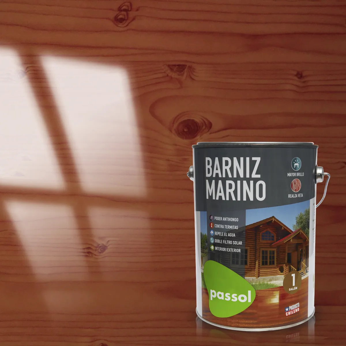 PASSOL - BARNIZ MARINO BRILLANTE 1 GL CAOBA
