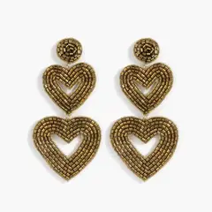 LOUNGE - Aros Mujer Largos Doble Corazón