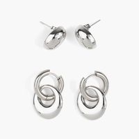 Set Aros Mujer Acero Inoxidable Charm