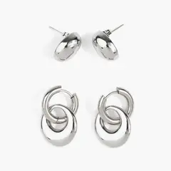 LOUNGE - Set Aros Mujer Acero Inoxidable Charm