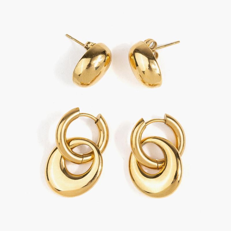 LOUNGE - Set Aros Mujer Acero Inoxidable Charm