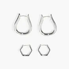 LOUNGE - Set Aros Mujer Argollas Geométricas