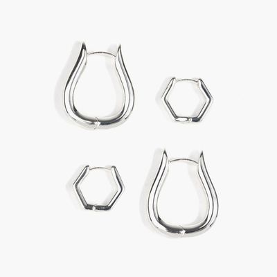 Imagen 2 del producto Set Aros Mujer Argollas Geométricas