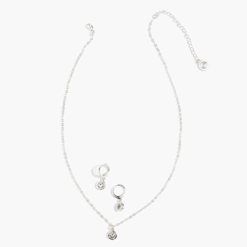 LOUNGE - Set Collar Y Aros Mujer Brillo