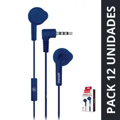 MAXELL - Pack 12 Audífonos Eb-mic Estéreo Con Microfono Azul