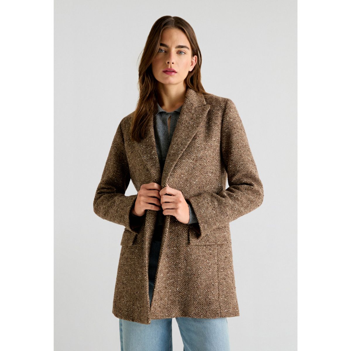 SCALPERS - ABRIGO LANA ESPIGA DETALLE PANA