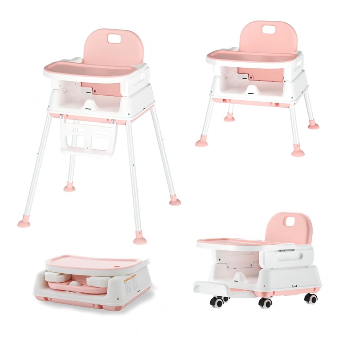 KIDSCOOL - Silla De Comer Florencia 4 En 1 Rosada