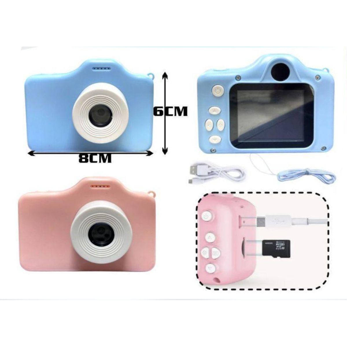 GENERICO - Mini Cámara Digital Infantil Color Rosa