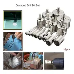 GENERICO - Set 16 Brocas Copa Diamantadas para Ceramica Vidrio Internit