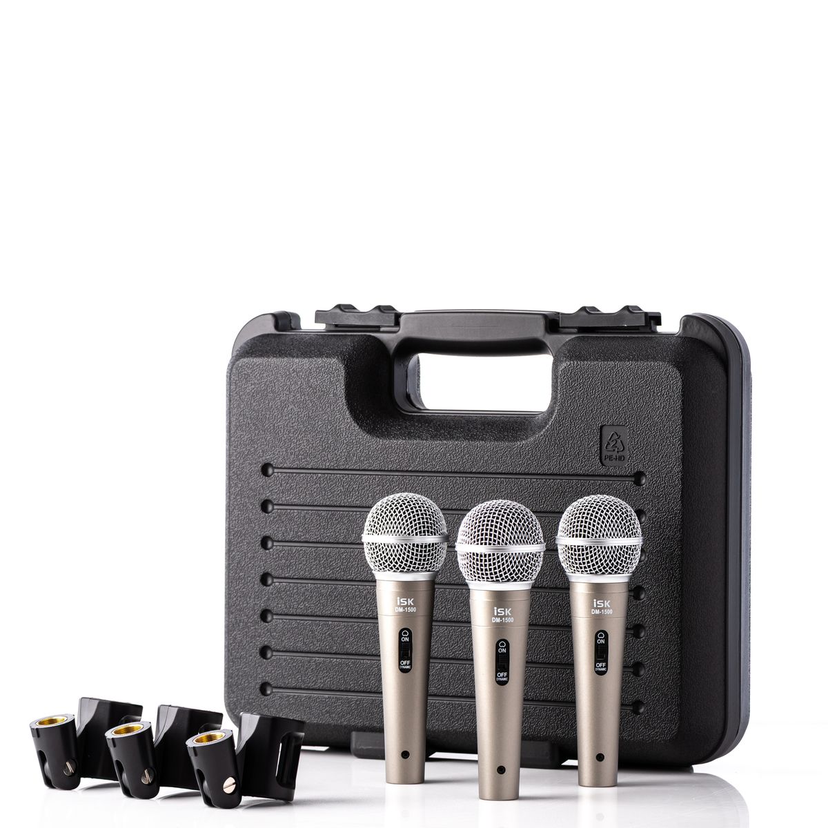 GENERICO - Kit Microfono dinámico unidireccional DM-1500KIT ISK