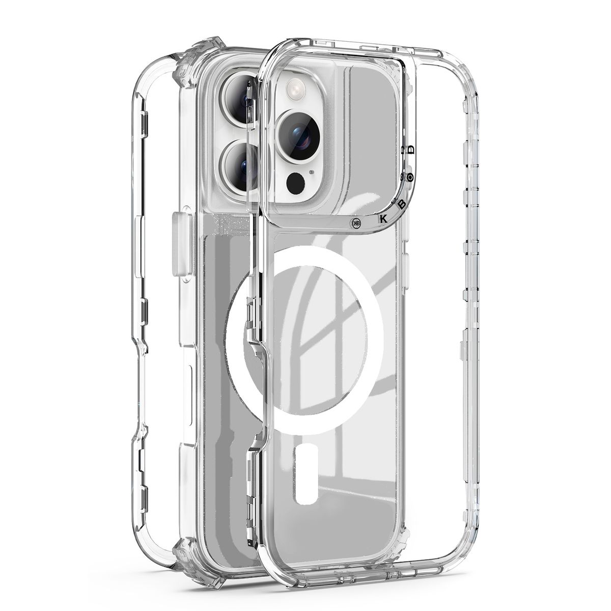 KBOD - Carcasa 360 Transparent Magnetic Kbod Urban Play Para iPhone 13 y 14 Blanco