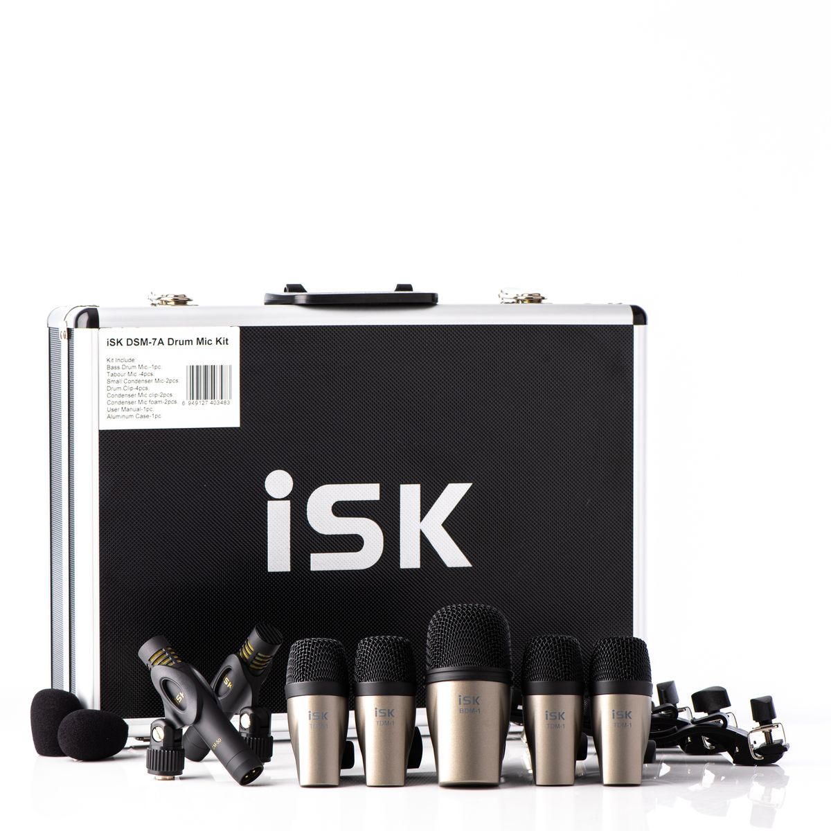 GENERICO - Set de Micrófonos para bateria 7 piezas DSM-7A ISK