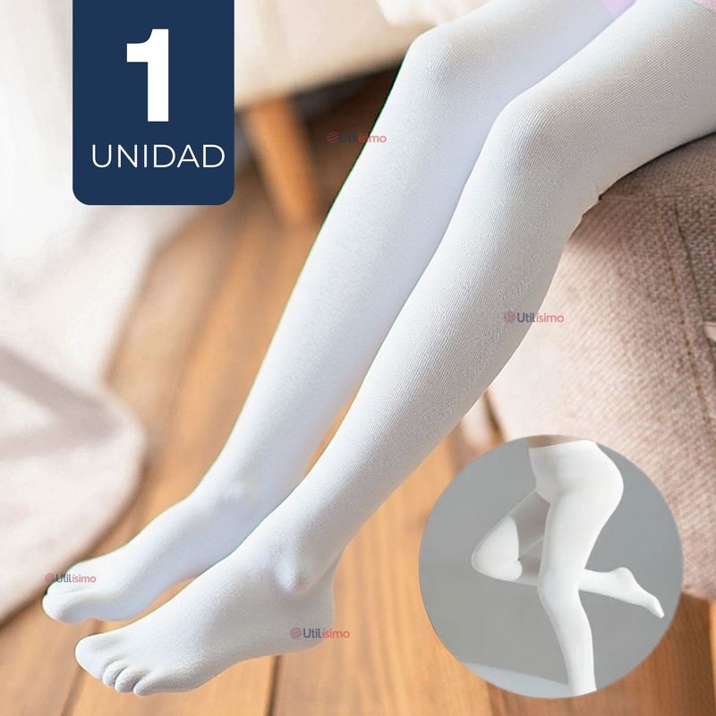 UTILISIMO - Ballerina Panty Primera Capa Niña Fiestas Patrias Blancas
