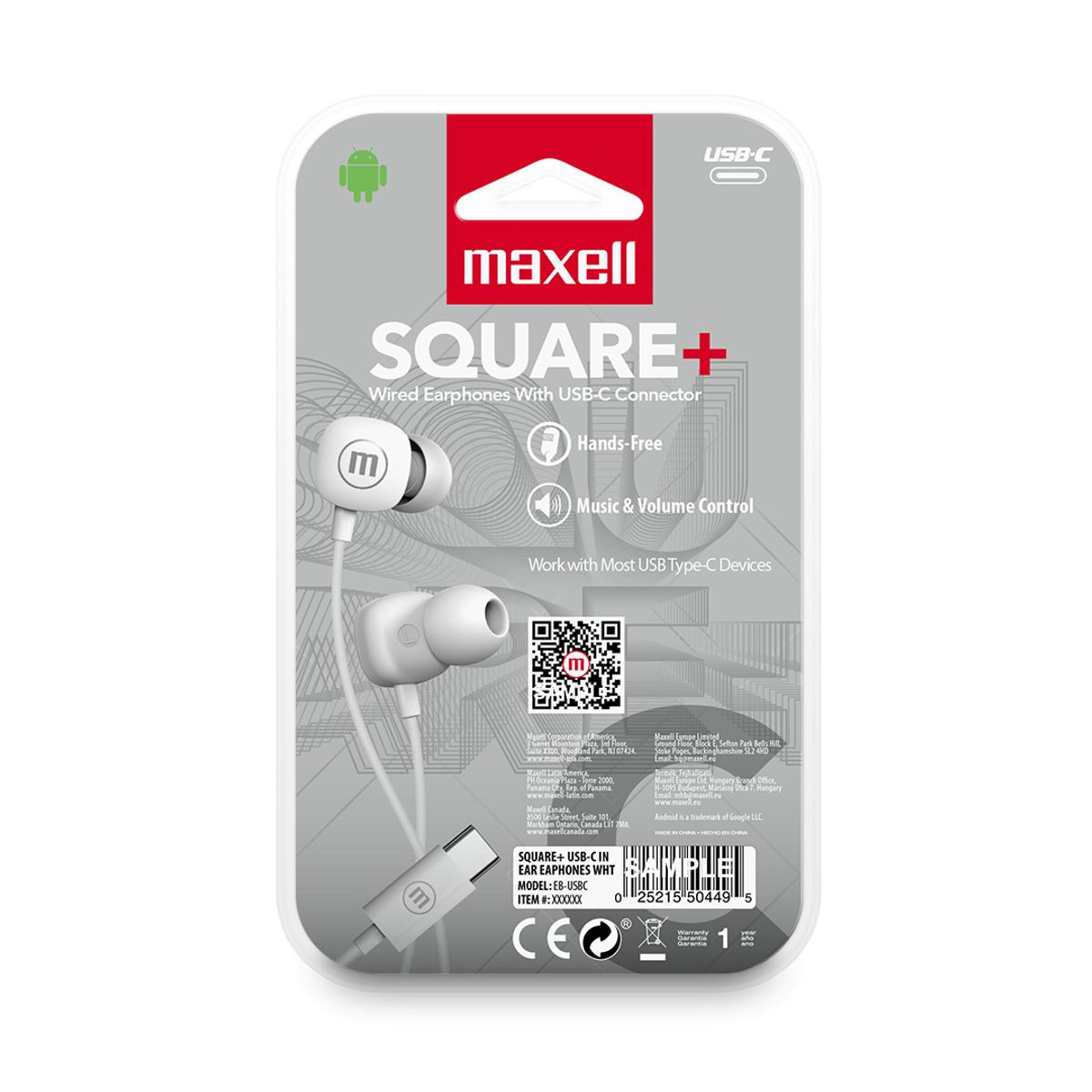 MAXELL - Pack 12 Audífonos Maxell Tipo C Square Blanco