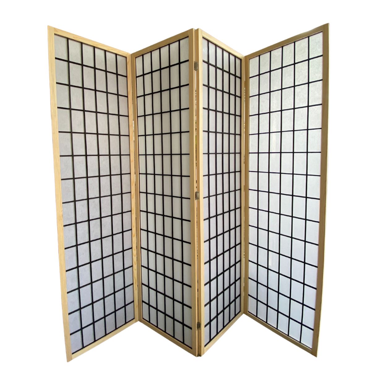 GENERICO - Biombo Separador de Ambientes Japones con Papel Shojji De 4 Paneles