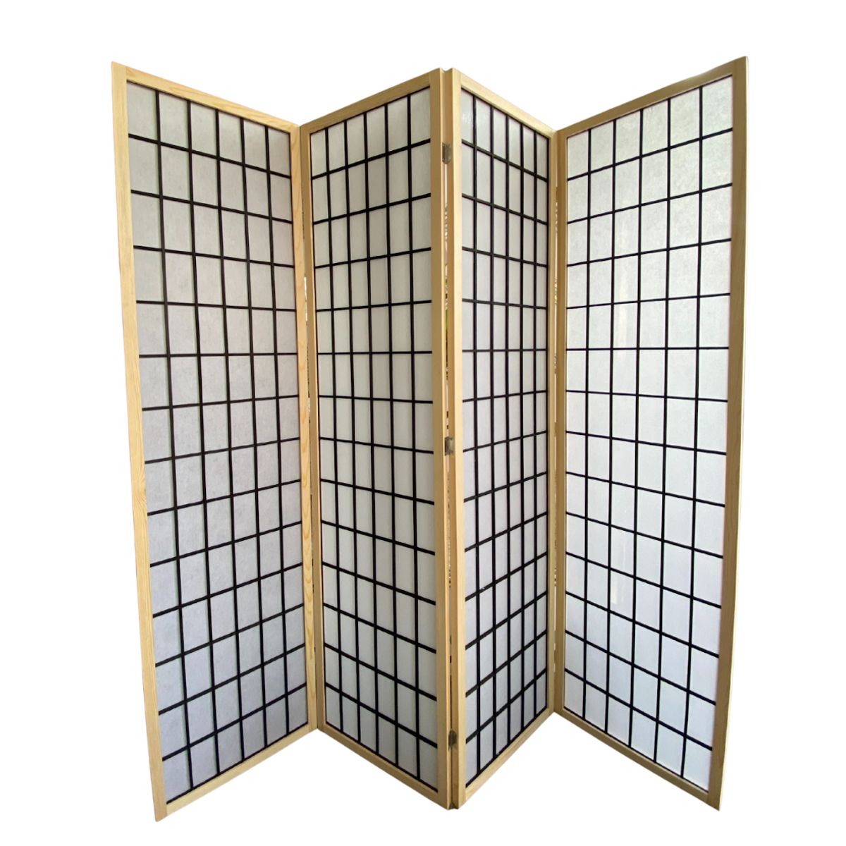 GENERICO - Biombo Separador de Ambientes Japones con Papel Shojji De 4 Paneles