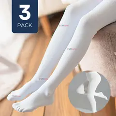 UTILISIMO - Pack 3 Ballerina Panty Primera Capa Niña Fiestas Patrias Blancas