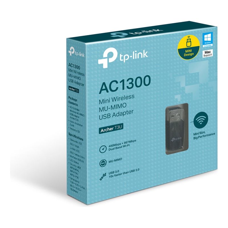 TP LINK - Adaptador Usb Wifi Mini Archer T3u Ac1300 Dual Band Tp-link