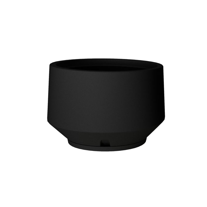 FLORIDIS - MACETERO FLORIDIS NEGRO MODELO BERLIN 31CM ALTO CON PLATO