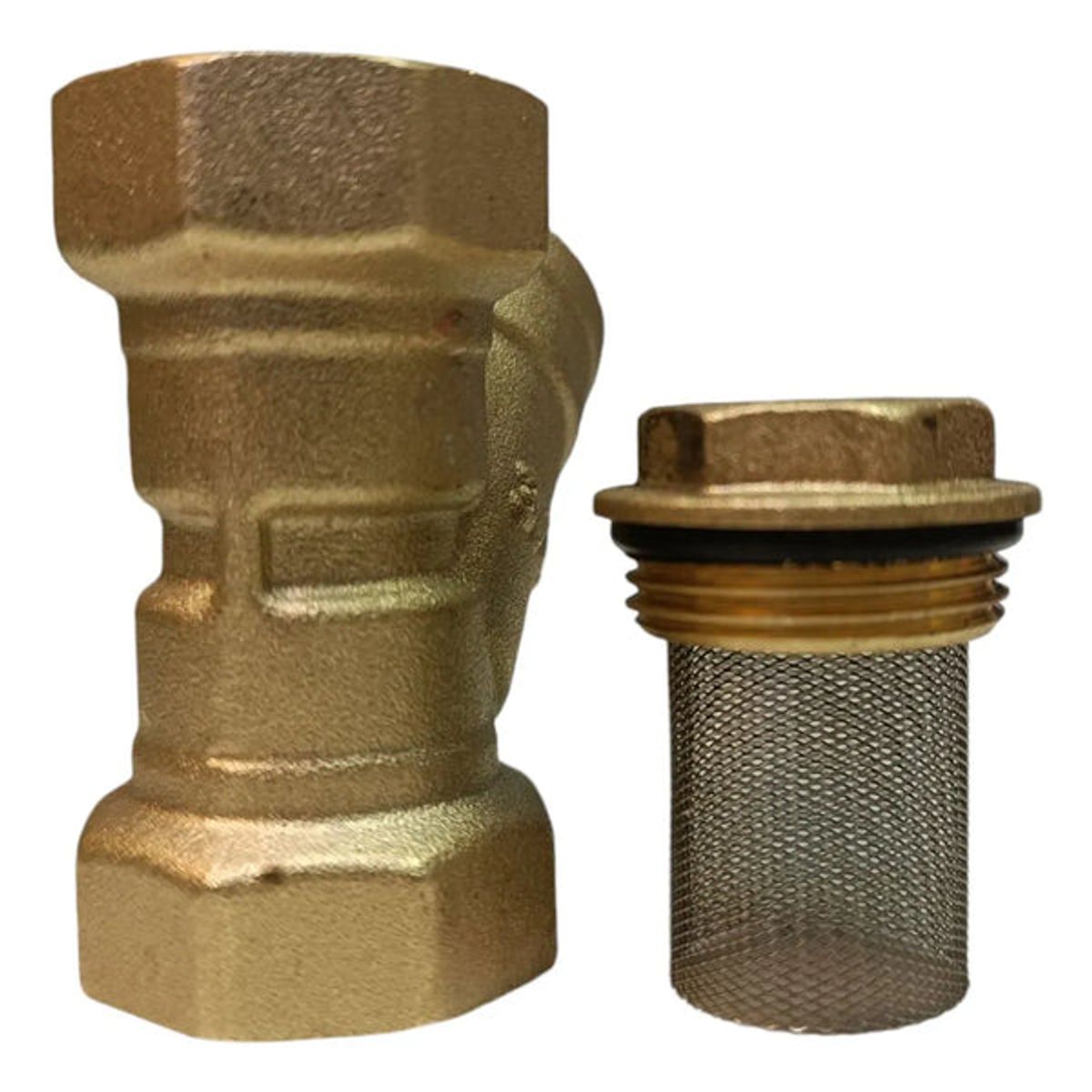 GENERICO - Filtro Y HI-HI Bronce con Válvula Aquakit de  3/4''  pulgadas