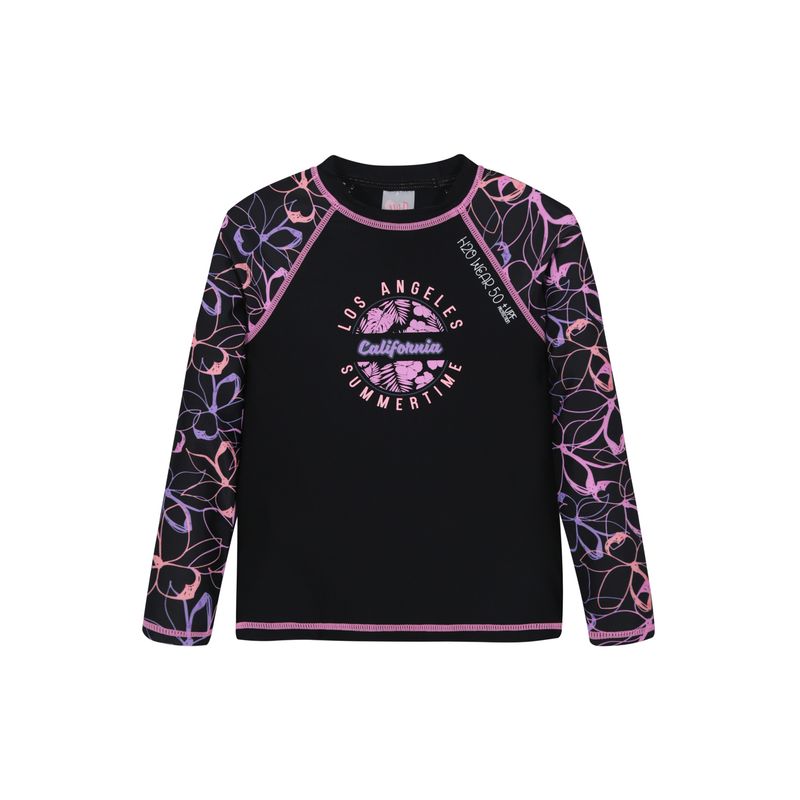 H2O WEAR - Traje de Baño Niña Polera UV50 MLarga H2O Wear Negro