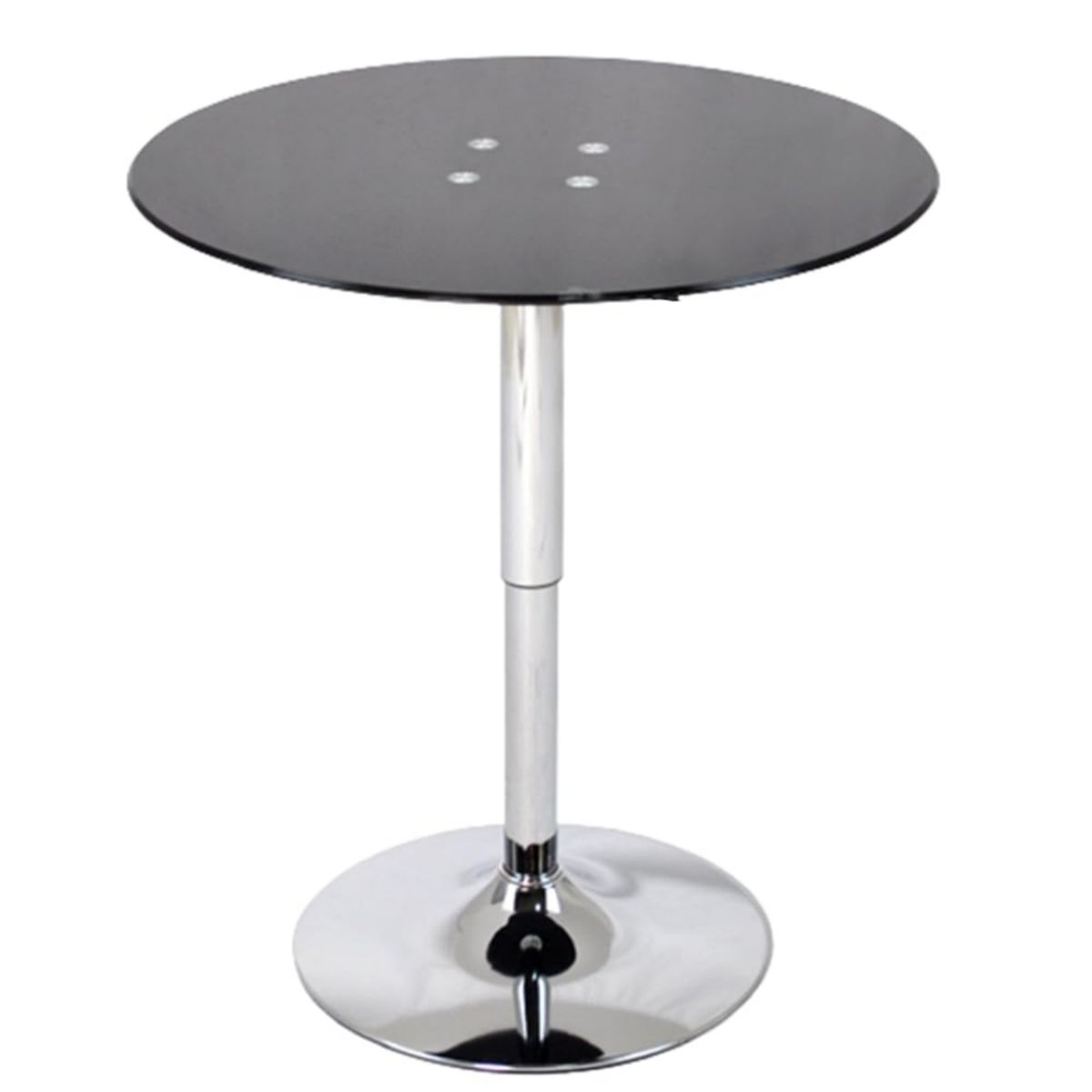 ARTIHOGAR - Set 3 Mesas de Bar Vidrio Templado Negro Regulable  60 CM Diámetro