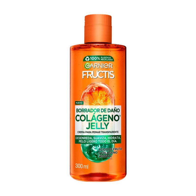 GARNIER - Crema para Peinar 10 en 1 Garnier Fructis Borrador de Daño Control Grasa 300 ml