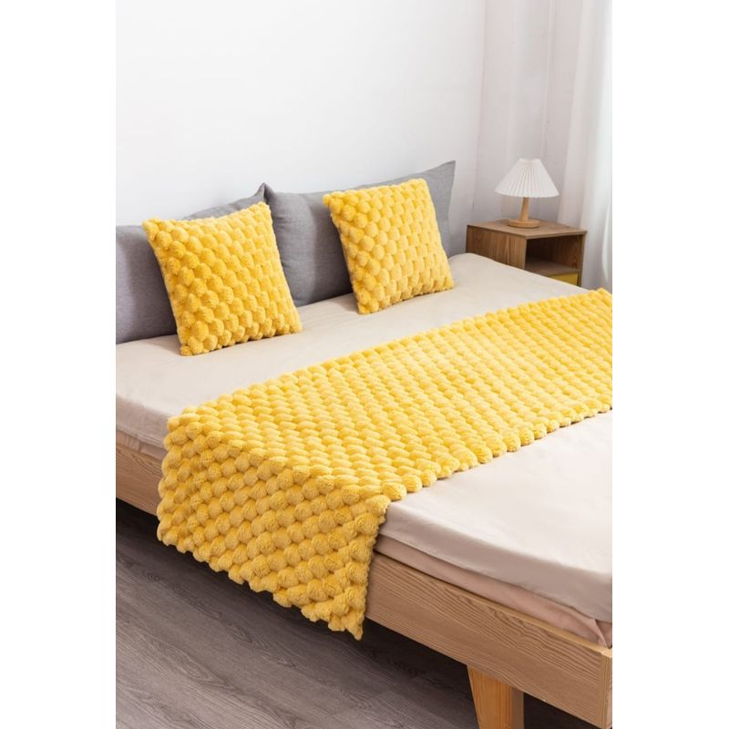 GENERICO - Fundas De Cojin Copo De Nieve De 45x45 + Piecera 2 Plazas de 70x190cm