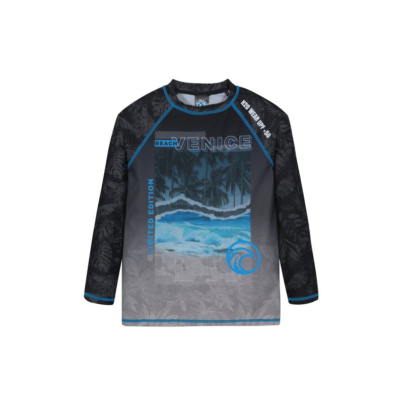 H2O WEAR - Traje de Baño Niño Polera UV50 MLarga  H2O Wear Negro - Negro