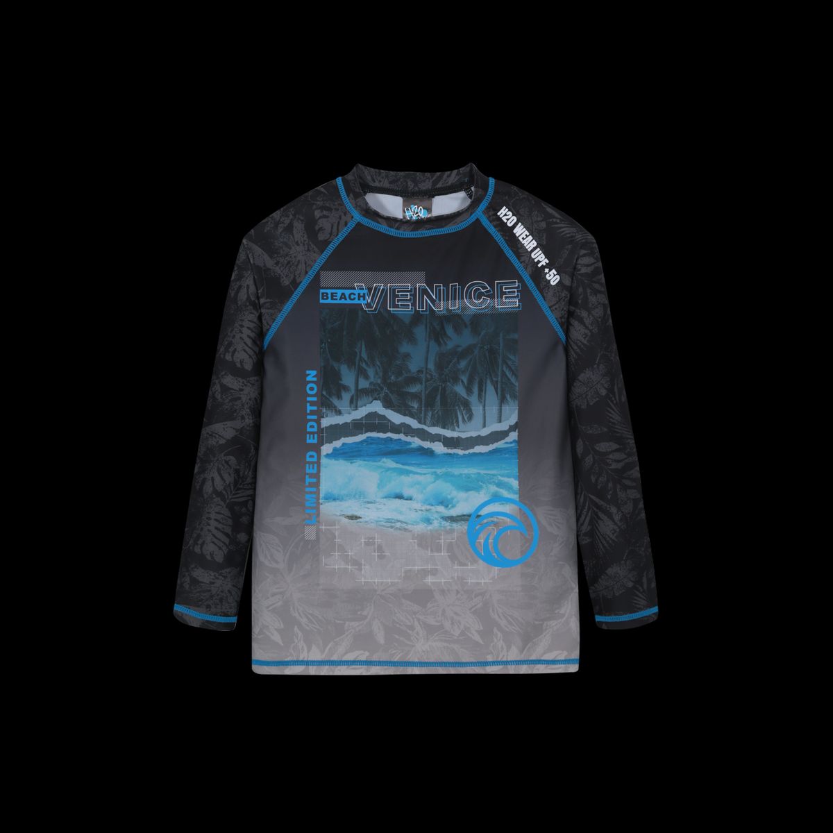 H2O WEAR - Traje de Baño Niño Polera UV50 MLarga  H2O Wear Negro - Negro