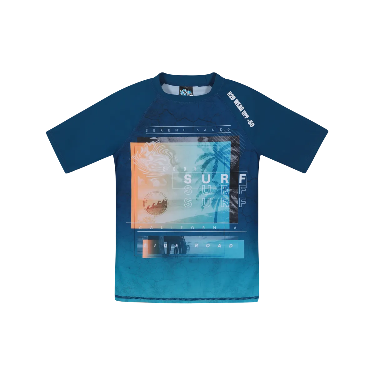 H2O WEAR - Traje de Baño Niño Polera UV50  MCorta H2O Wear Azul - Azul