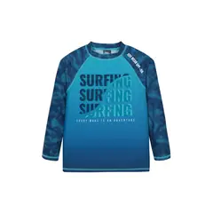 H2O WEAR - Traje de Baño Niño Polera UV50 MLarga Azul - Azul