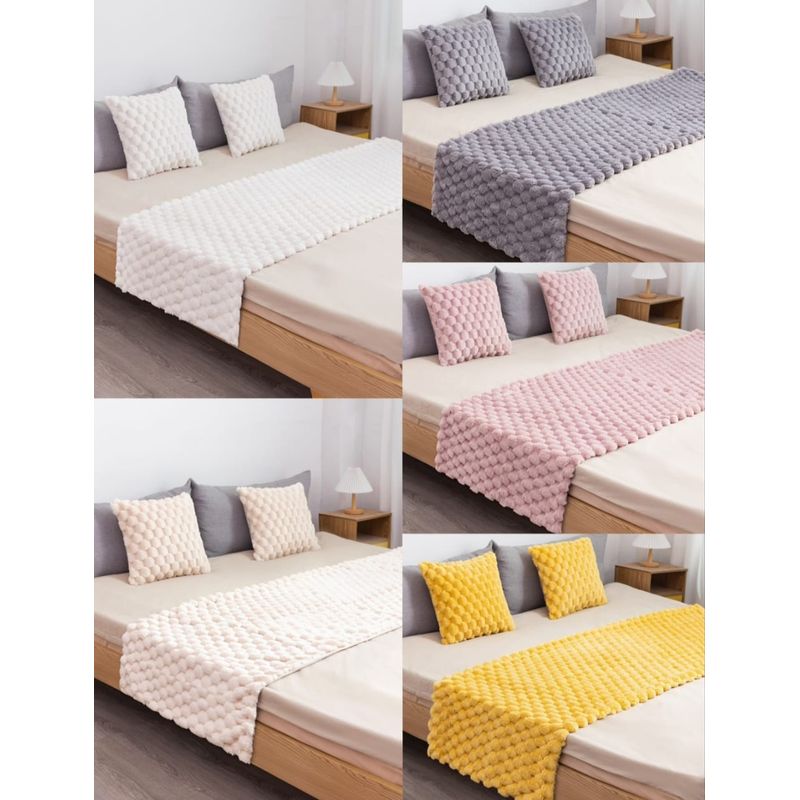 GENERICO - Fundas De Cojin Copo De Nieve De 45x45 + Piecera 2 Plazas de 70x190cm