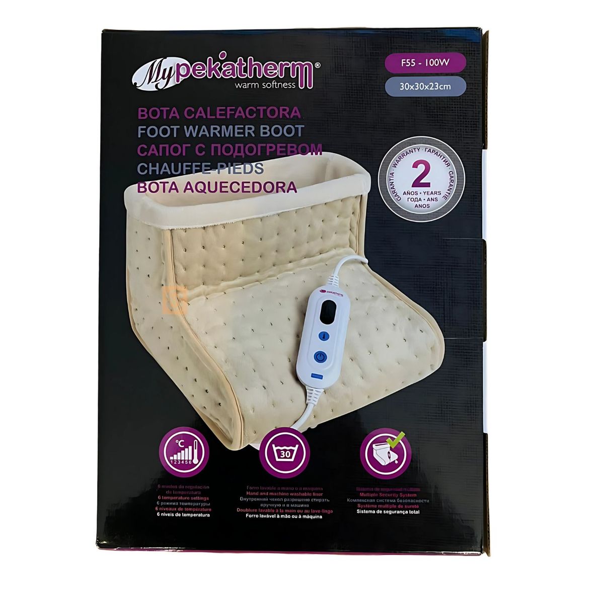 PEKATHERM - Calienta Pies Eléctrico 100W 3 Niveles Forro Lavable - SC