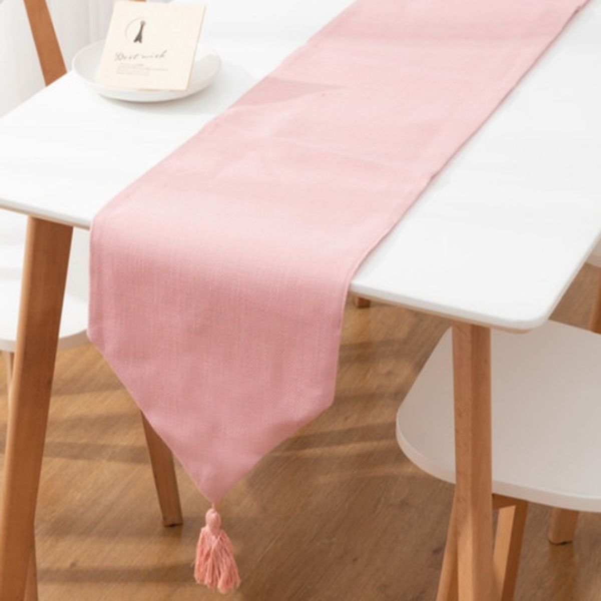 GENERICO - CAMINO DE MESA DE LINO 33 X 180cm Rosa