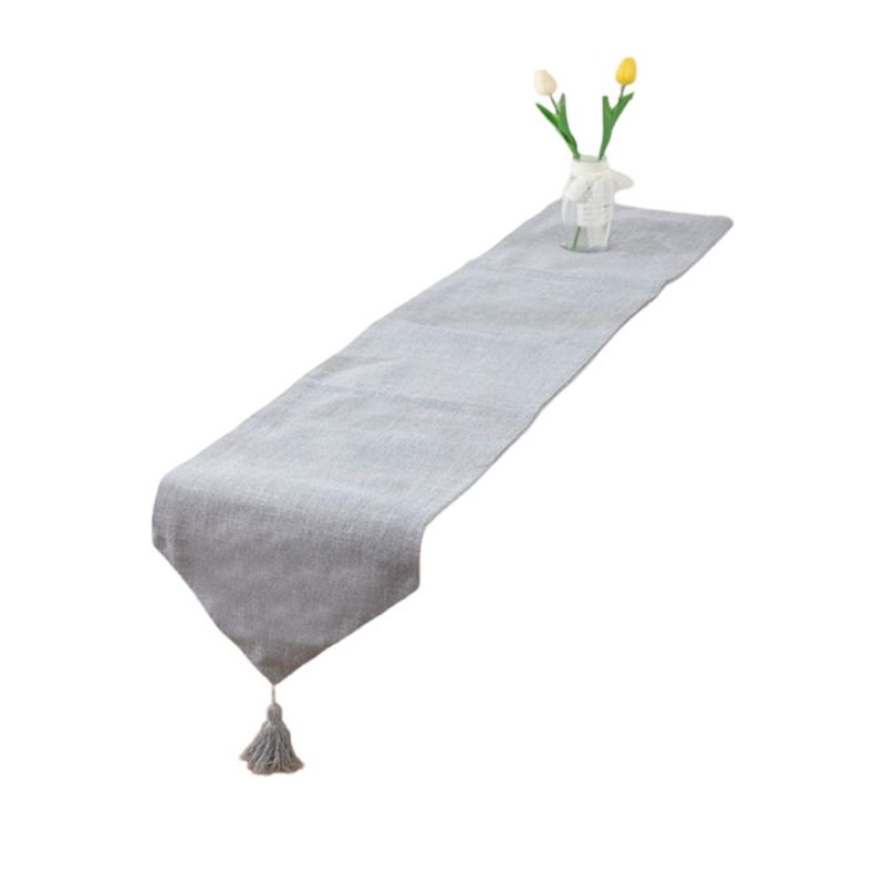 GENERICO - CAMINO DE MESA DE LINO 33 X 180cm Gris