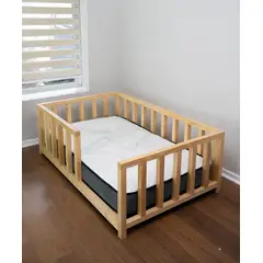 GENERICO - Cama infantil Montessori de madera 1,5 Plazas