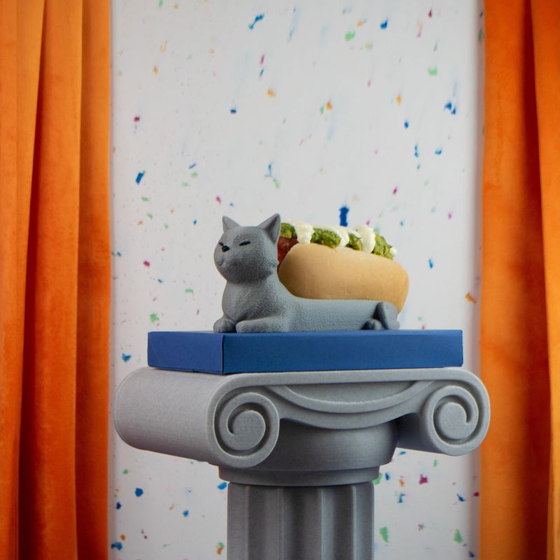 PROMETEO STUDIO - Completero Michi porta hot dog chileno gato gris