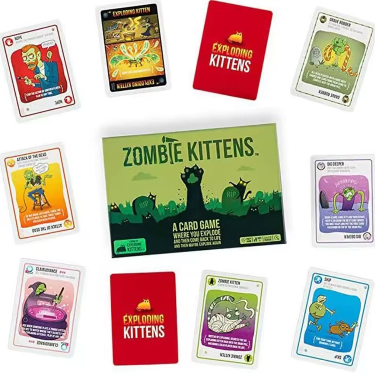 EXPLODING KITTENS - Zombie Kittens Juego De Cartas Gatito Zombie Ingles